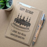 Funny Meccha Chameleon Birthday Card