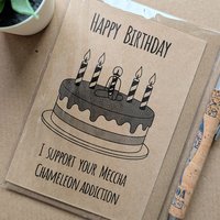 Funny Meccha Chameleon Birthday Card