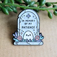 Cute Ghost Enamel Pin Badge - In Memory of my Patience