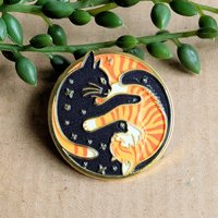 Yin Yang Cat Enamel Pin badge