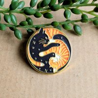 Yin Yang Cat Enamel Pin badge