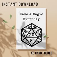 Funny Magic the Gathering Birthday Card - Printable Instant Download