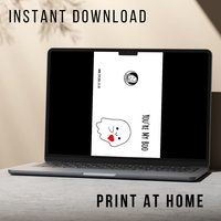 Ghost Valentines Card - You're My Boo - Printable Instant Download