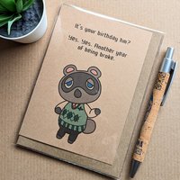 Animal Crossing Birthday Card 