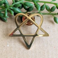 HIM Heartagram Metal Pin Badge