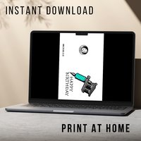 Tattooist Birthday Card - Printable Instant Download