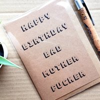 Funny Pulp Fiction Birthday Card Blank inside Movie Quote - Happy Birthday Bad Mother Fucker