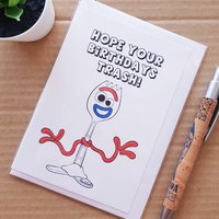 Trash Forky Birthday Card - Funny Toy Story 4 Card