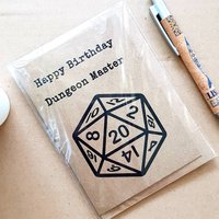 Funny Dungeons and Dragons Birthday Card - Happy Birthday Dungeon Master D20