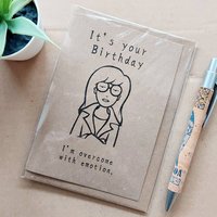 Funny Daria Birthday Card - I'm overcome with emotion