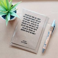 Fight Club Birthday Card - Cool Movie quote blank card