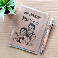 Funny Step Brothers Birthday Card - Boats and Hoes