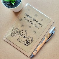 Happy Birthday from the Cats card - Birthday card from Cats to owner