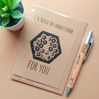 Settlers of Catan Valentines Card - I'd build the longest road for you