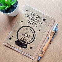Witch Valentines Card - Crystal Ball I love you card