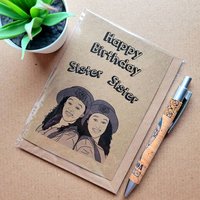 Funny Sister Sister Birthday Card - tv show