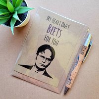 Funny The office Dwight valentines Card - My heart only BEETS for you