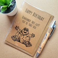 Funny Dinosaurs TV show Birthday card