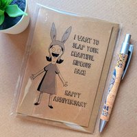 Funny Bobs Burgers Anniversary Card - Louise Belcher