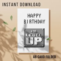 Funny Gamer Birthday Card - Printable Instant Download