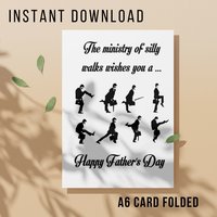 Silly Walks Fathers Day Card - Printable Instant Download