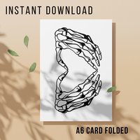 Gothic Valentines Card - Printable Instant Download