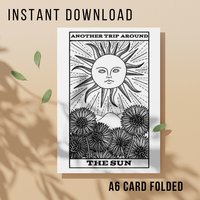 Tarot Card Birthday Card - Printable Instant Download