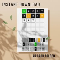 Wordle Birthday Card - Printable Instant Download