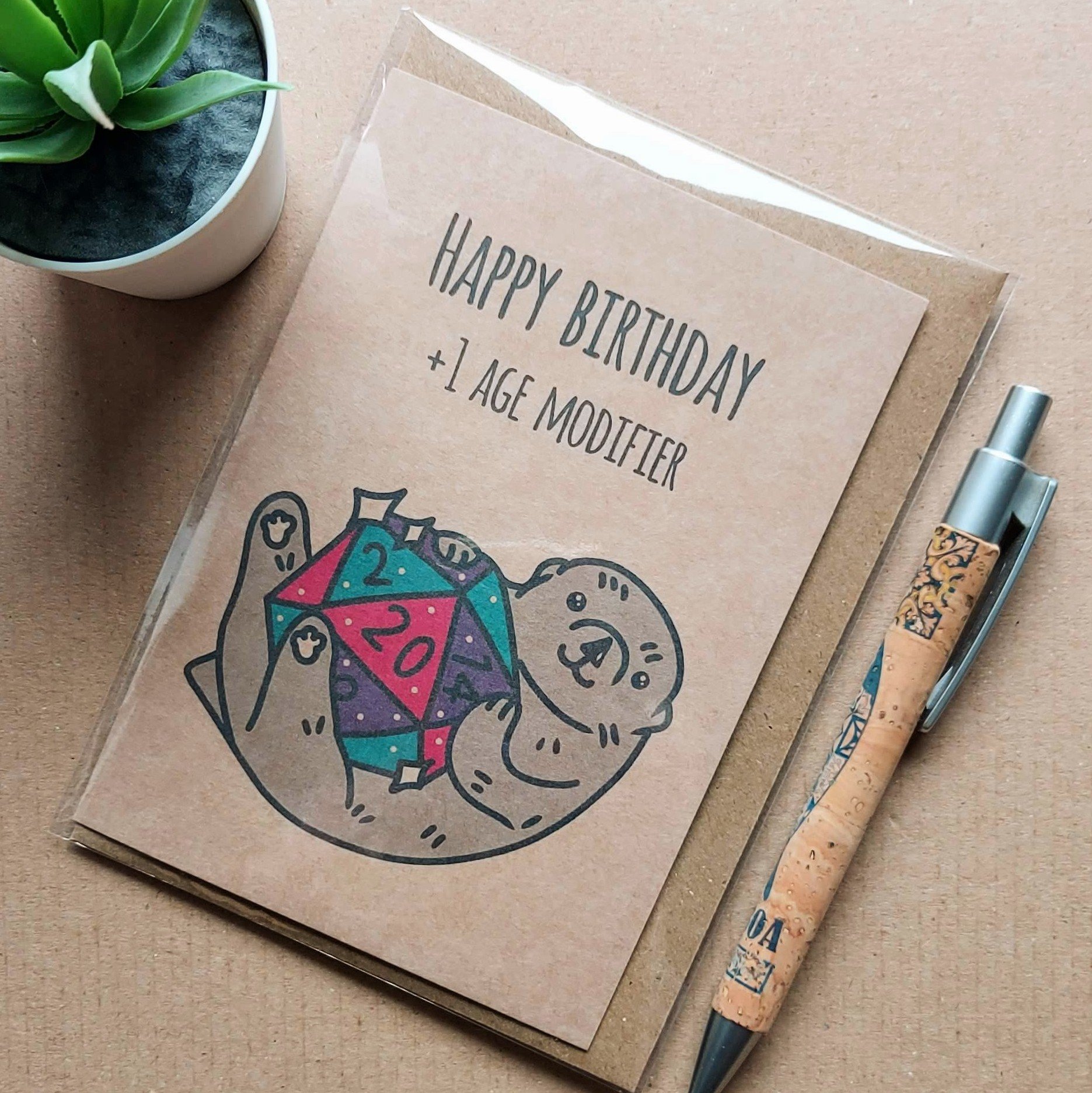 Funny D20 DnD Birthday Card