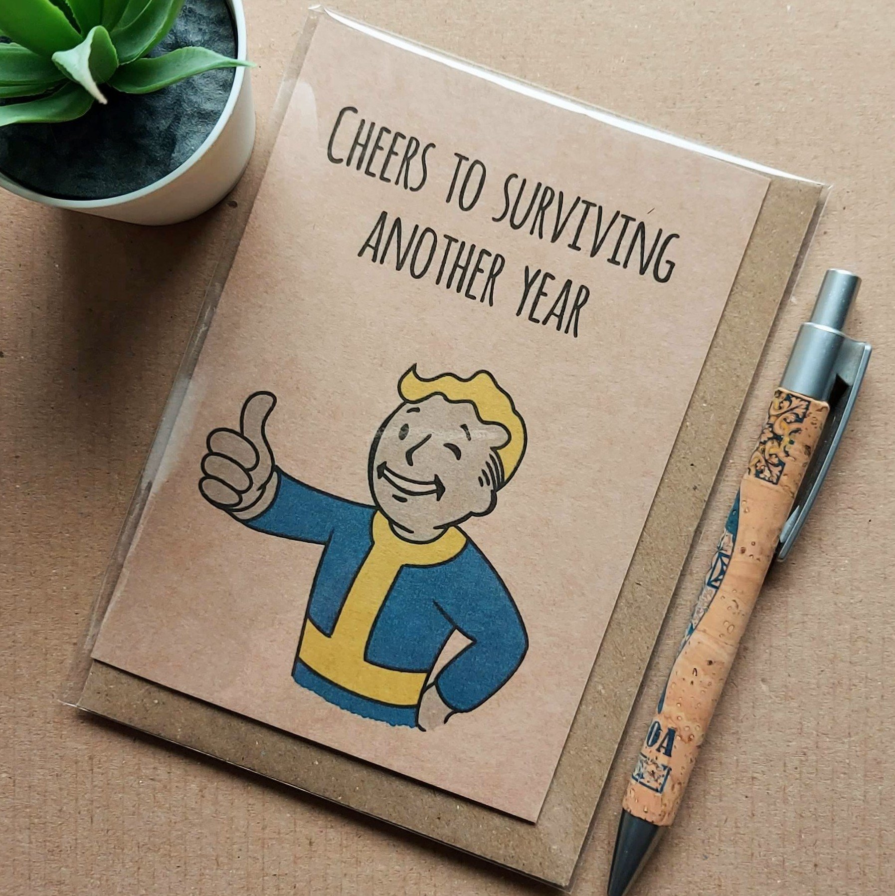 Fallout Birthday Card - Vault Boy