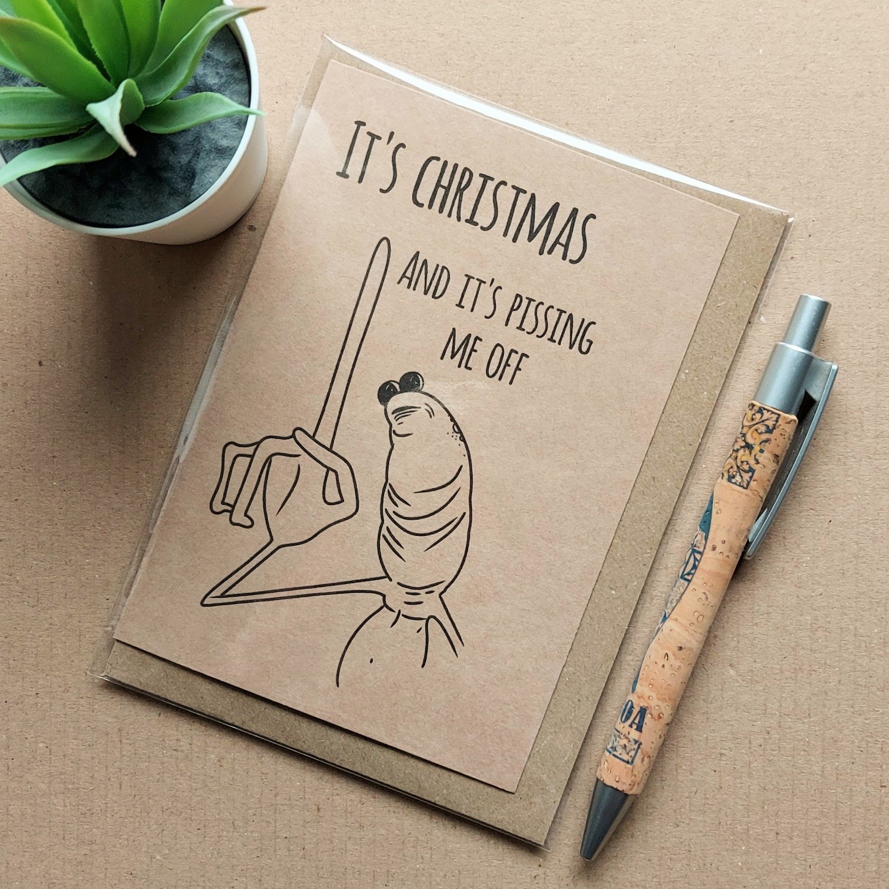 Marcus the Worm Christmas Card