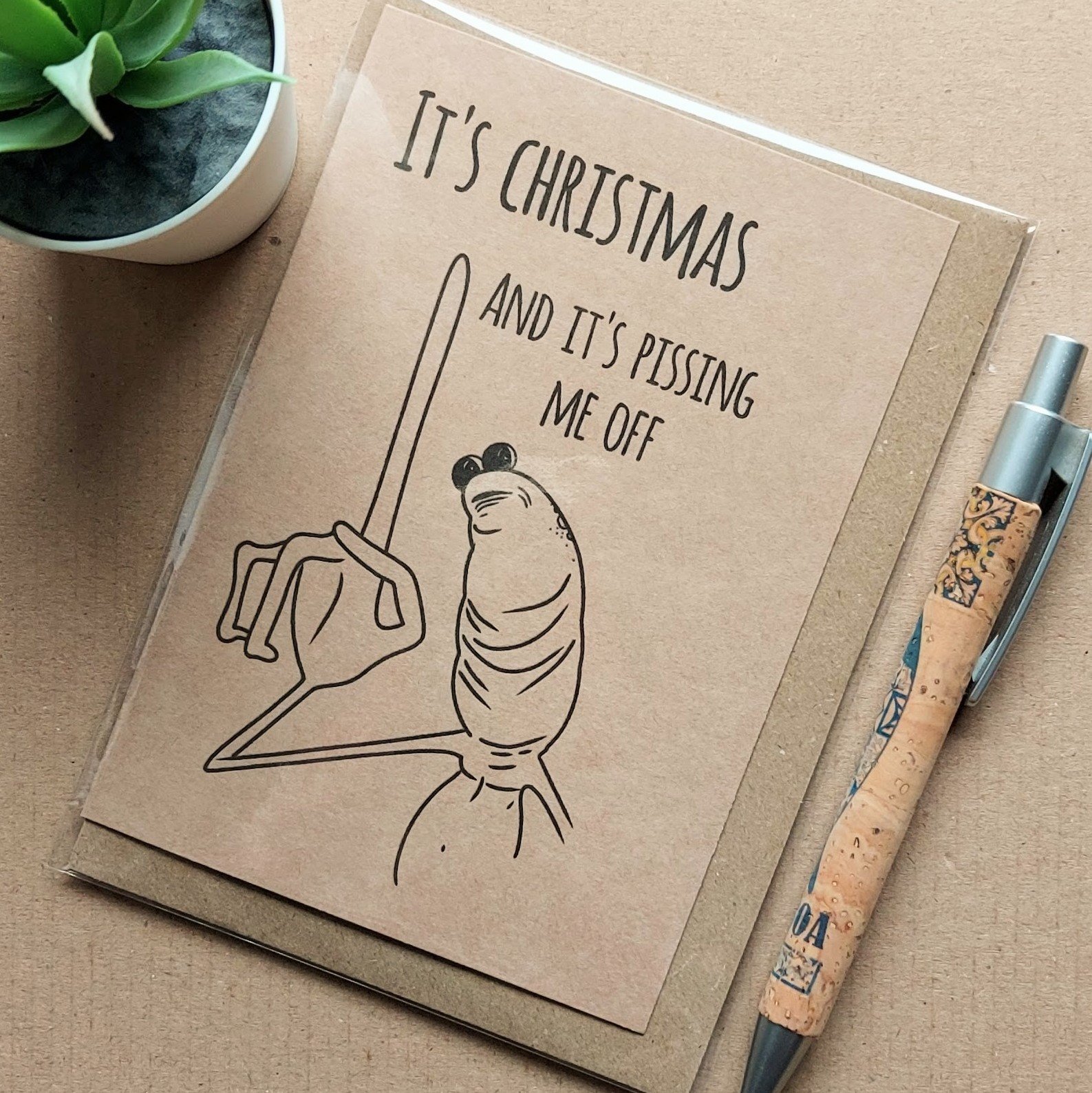 Marcus the Worm Christmas Card