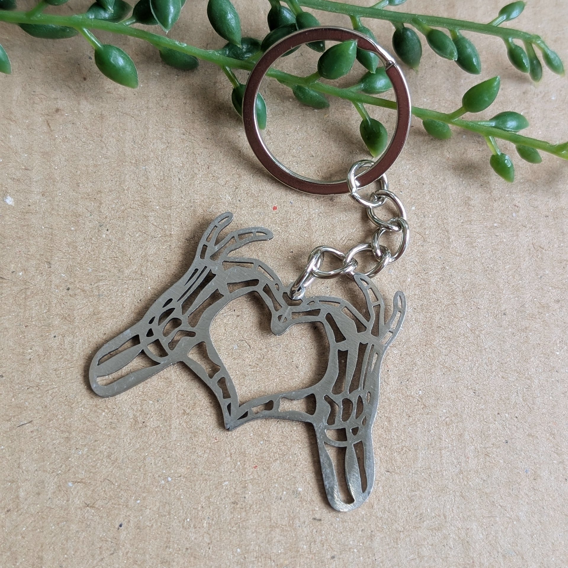 Gothic Skeleton Heart Keyring