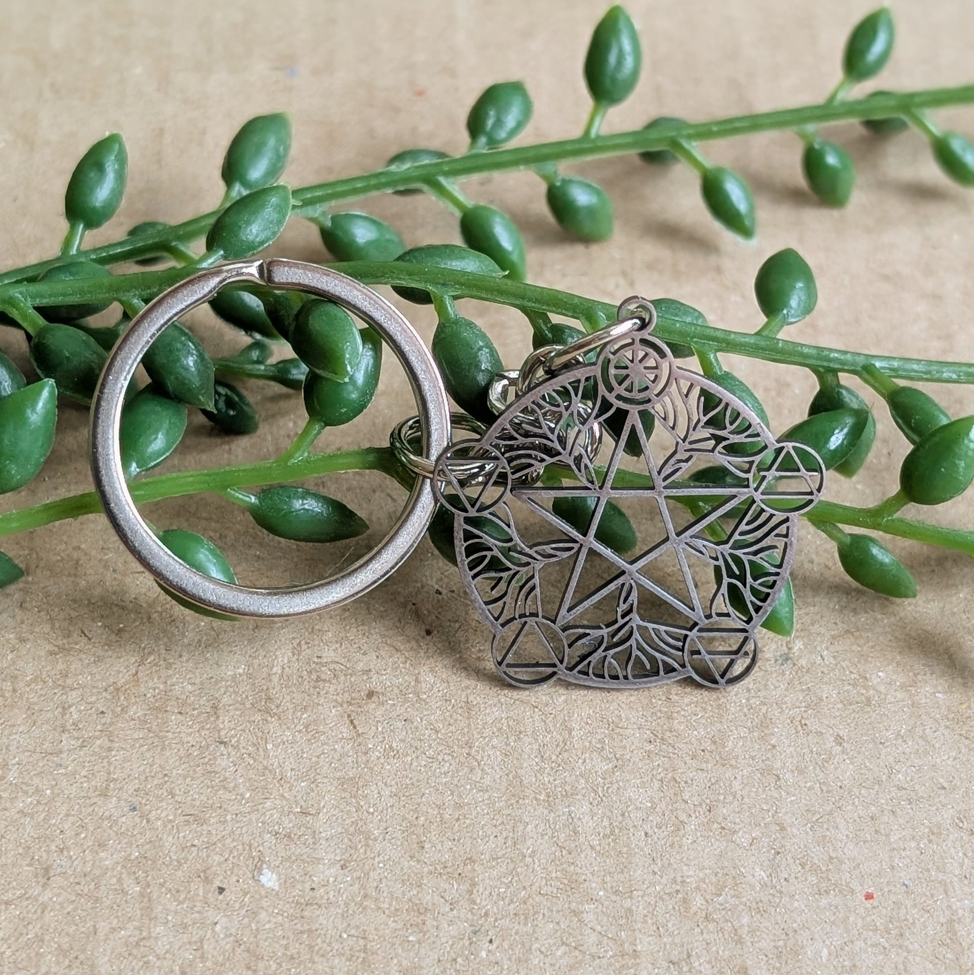 Witch Pentagram Keyring