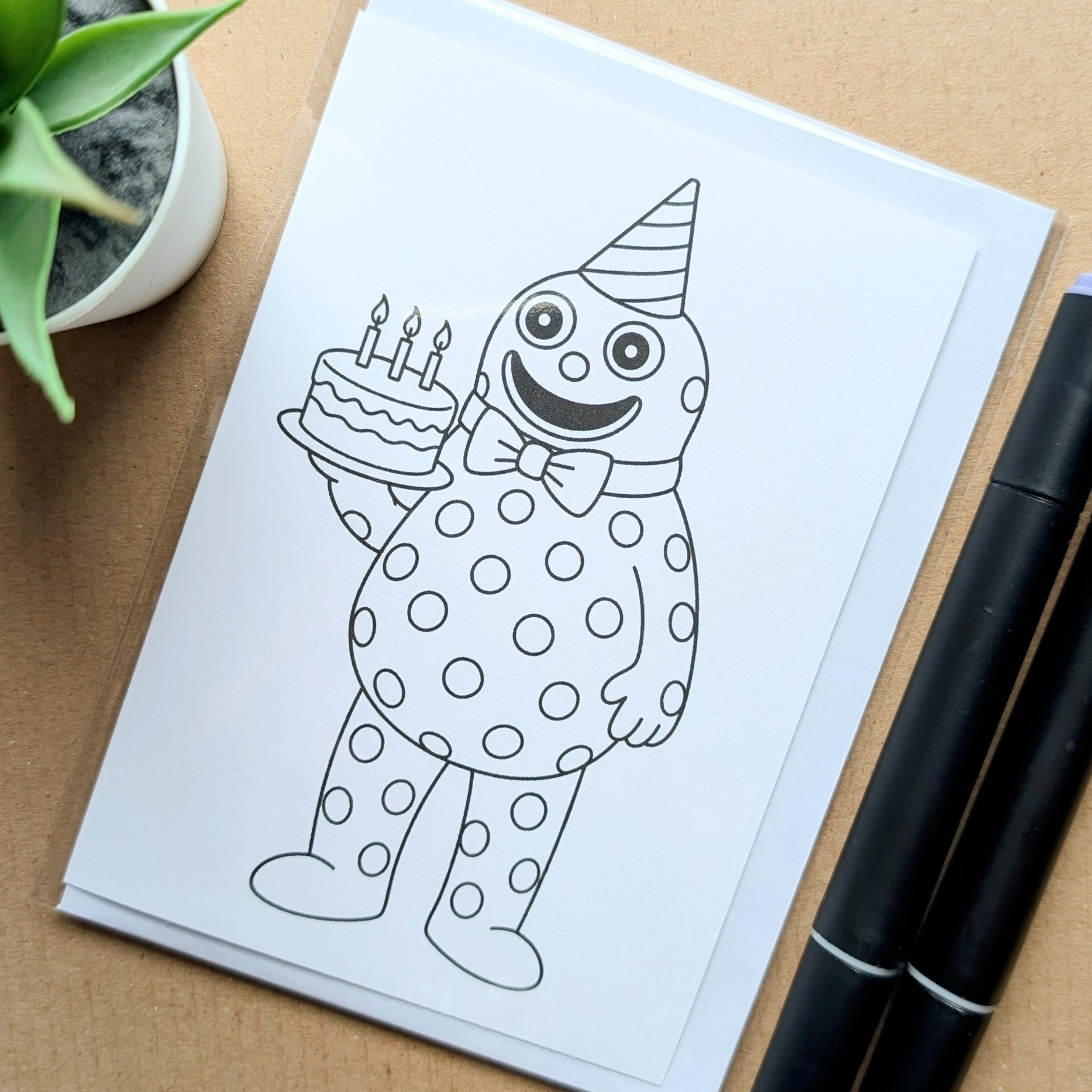 Mr Blobby Colouring Birthday Card