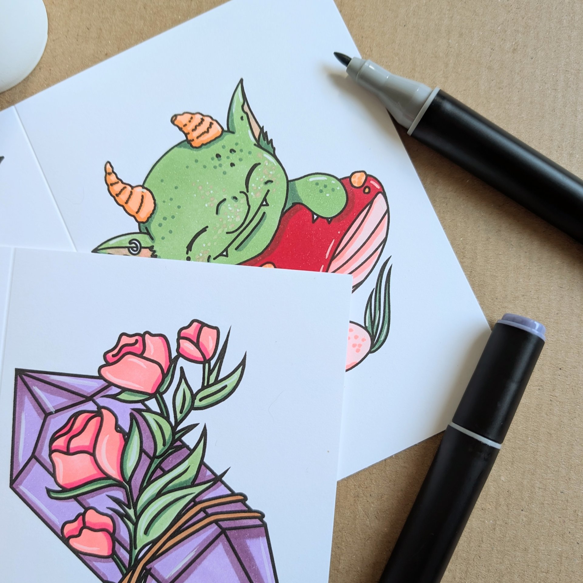 Witch Bear Colouring Birthday Card