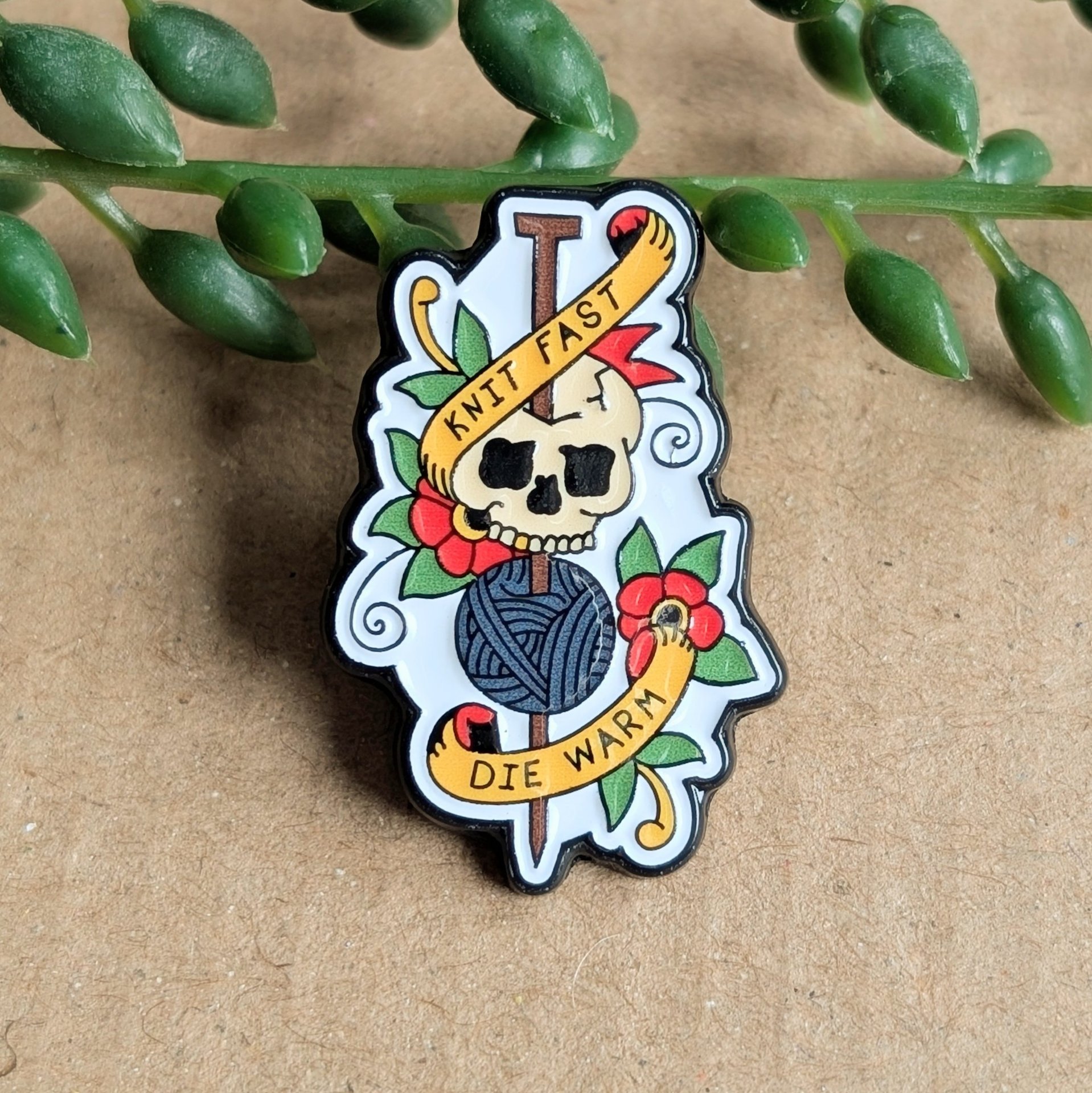 Funny Knitting Enamel Pin Badge