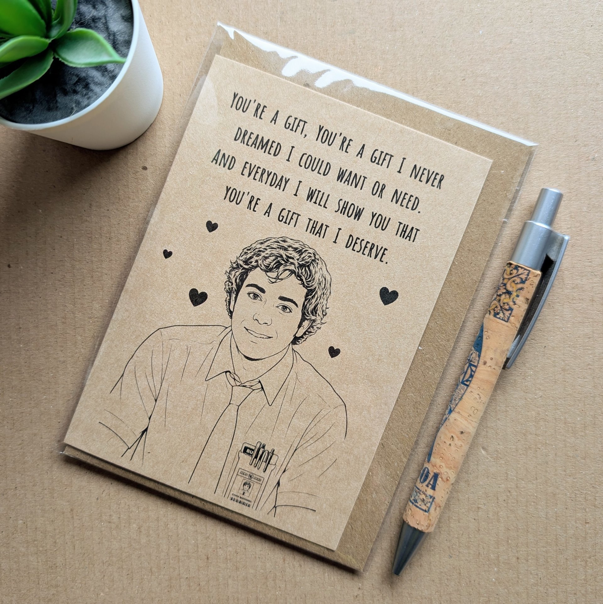 Chuck TV show Valentines Card