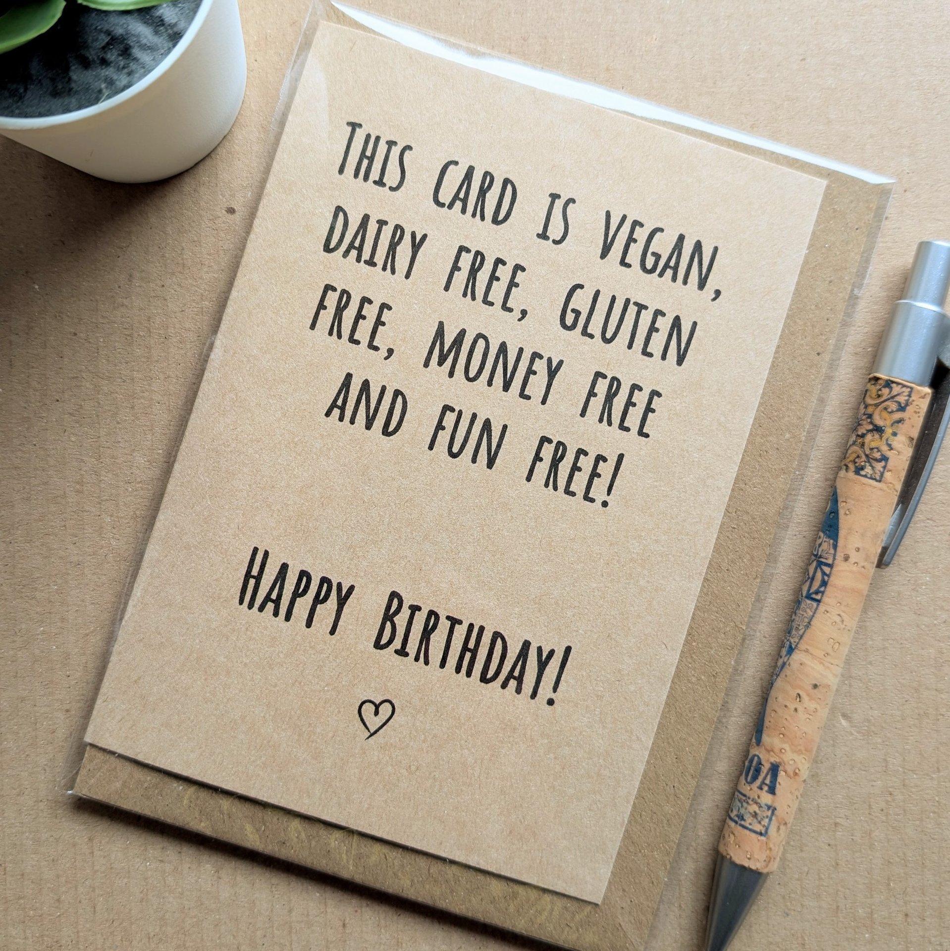Funny Vegan Gluten Free Birthday Card
