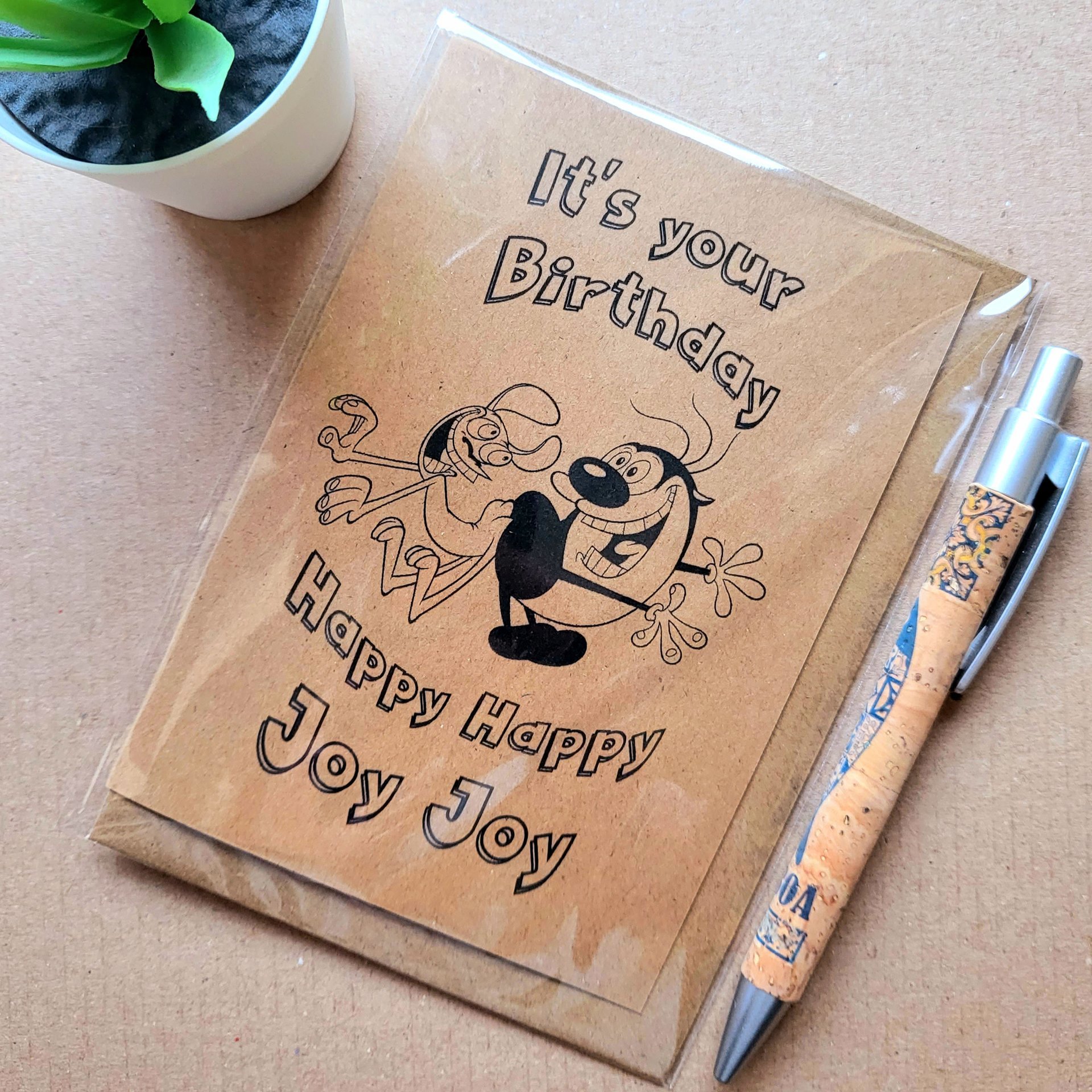 Funny Ren and Stimpy Birthday Card