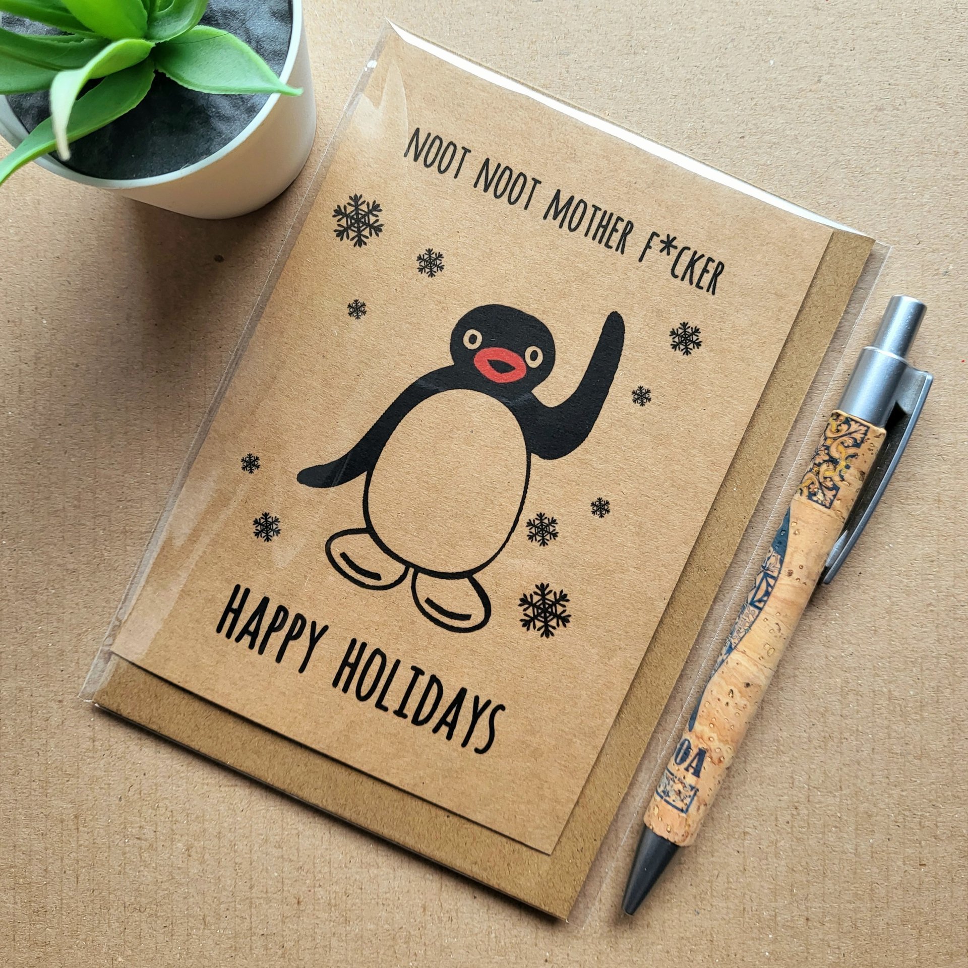 Funny Pingu Christmas card