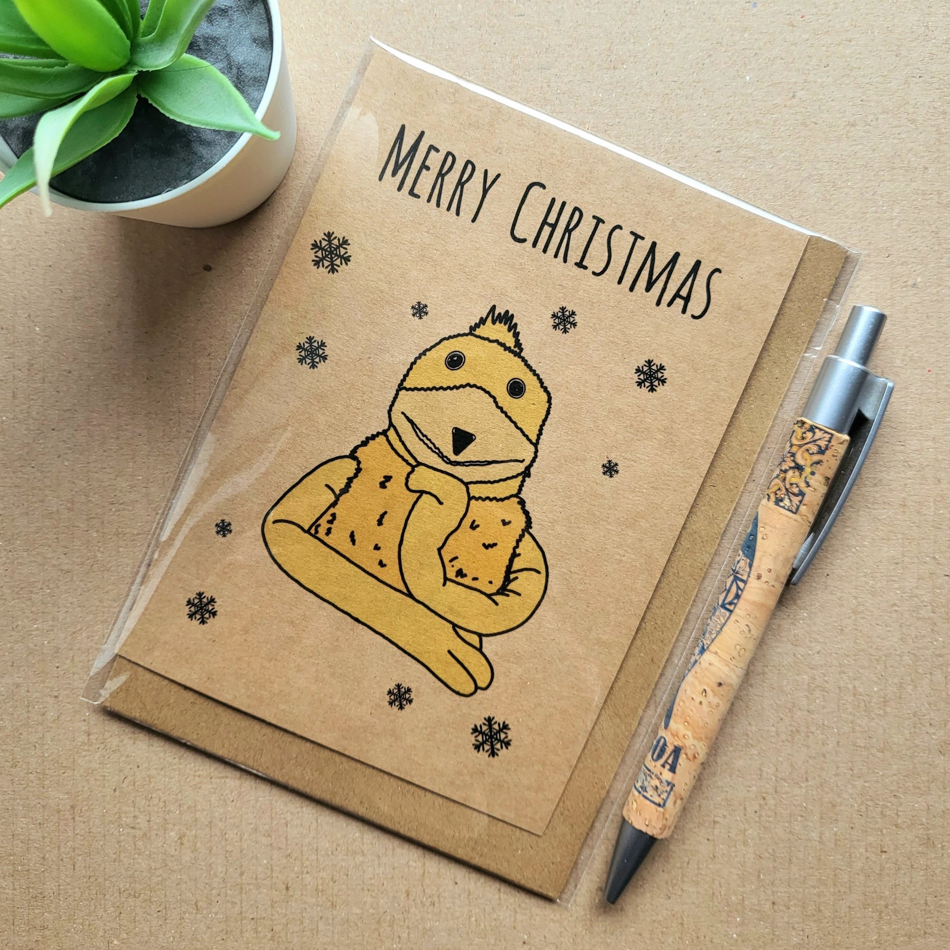 Flat Eric 1990s Christmas card