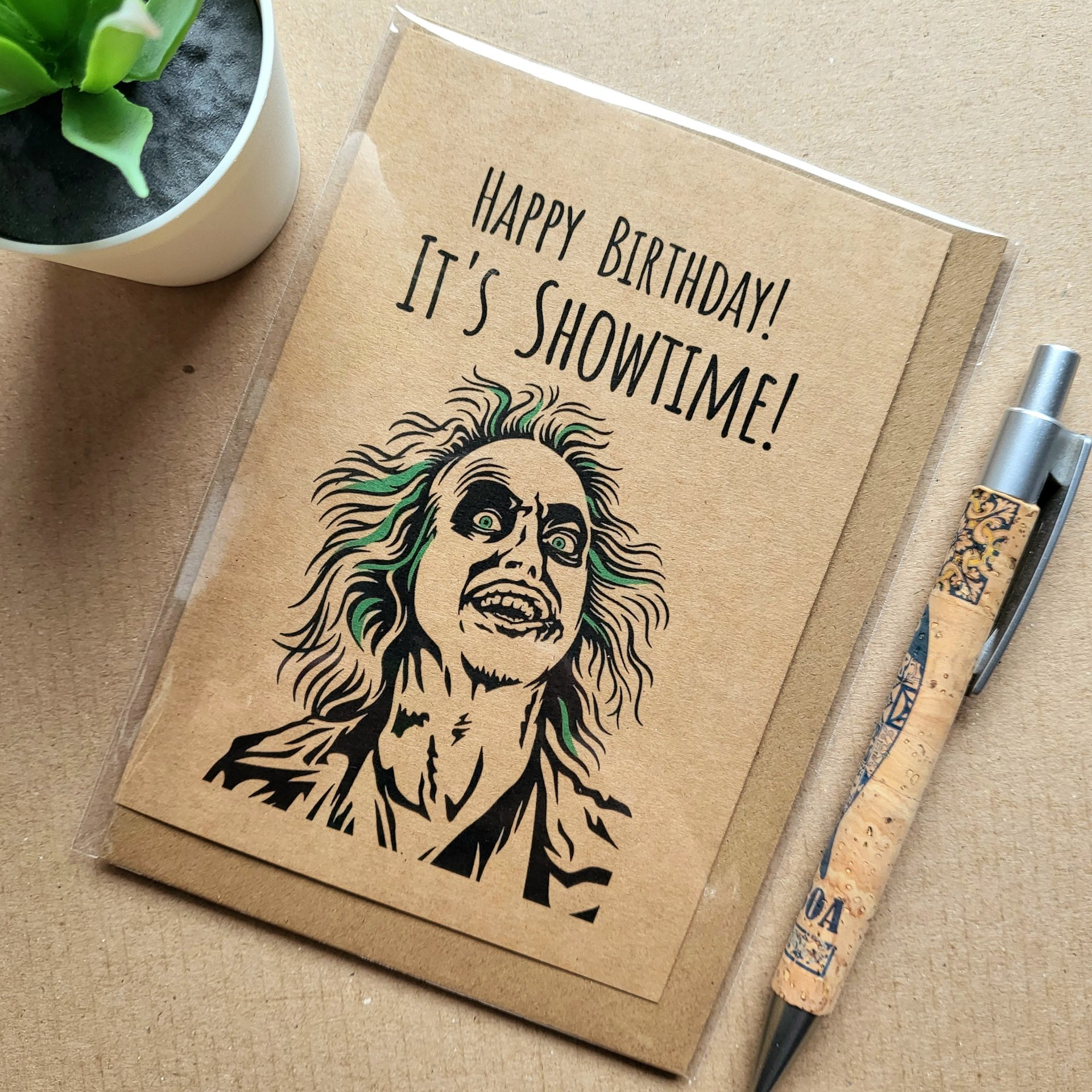 Beetlejuice Birthday Card