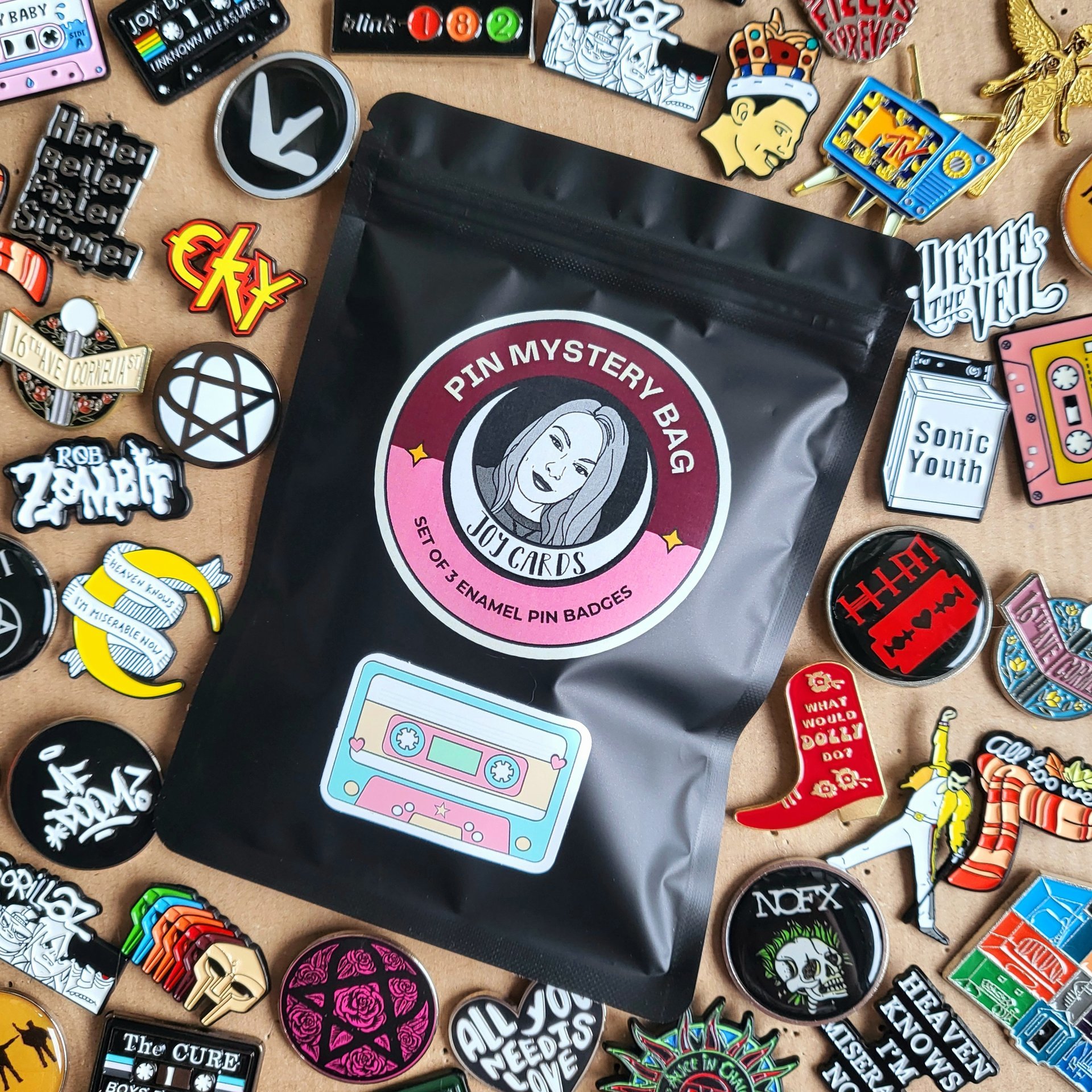 Music Band Pin Badge Mystery Bag - 3 Pack