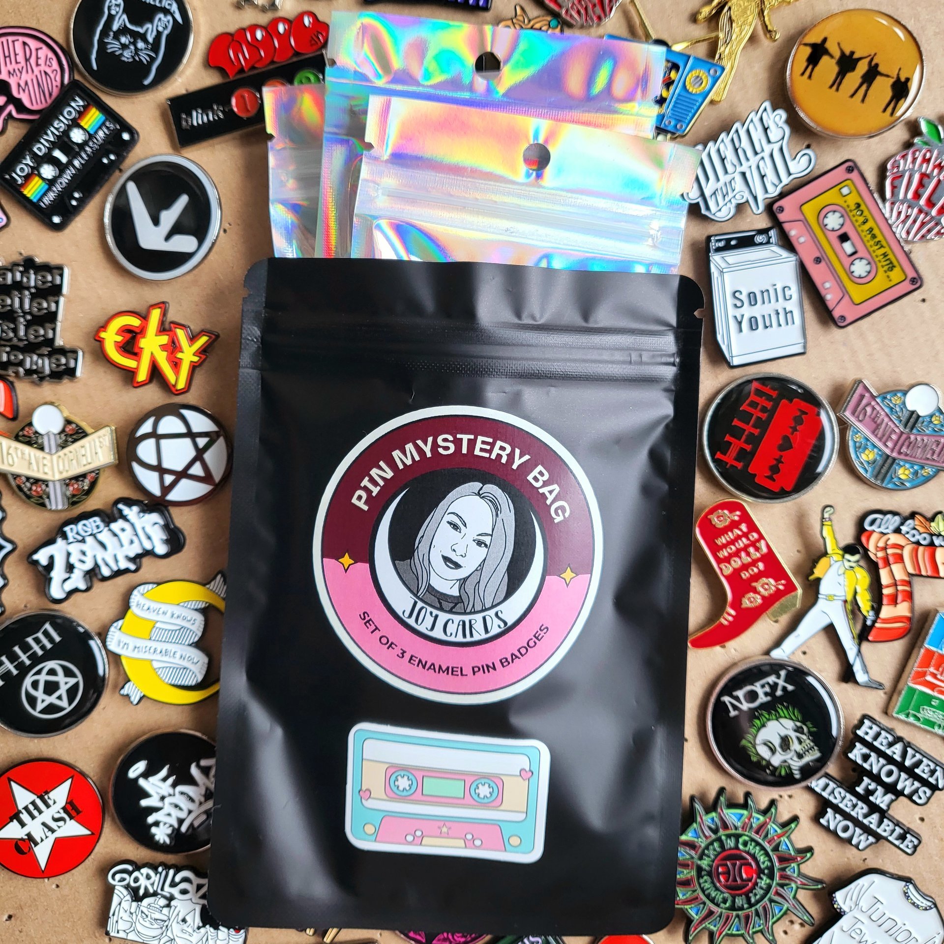 Music Band Pin Badge Mystery Bag - 3 Pack