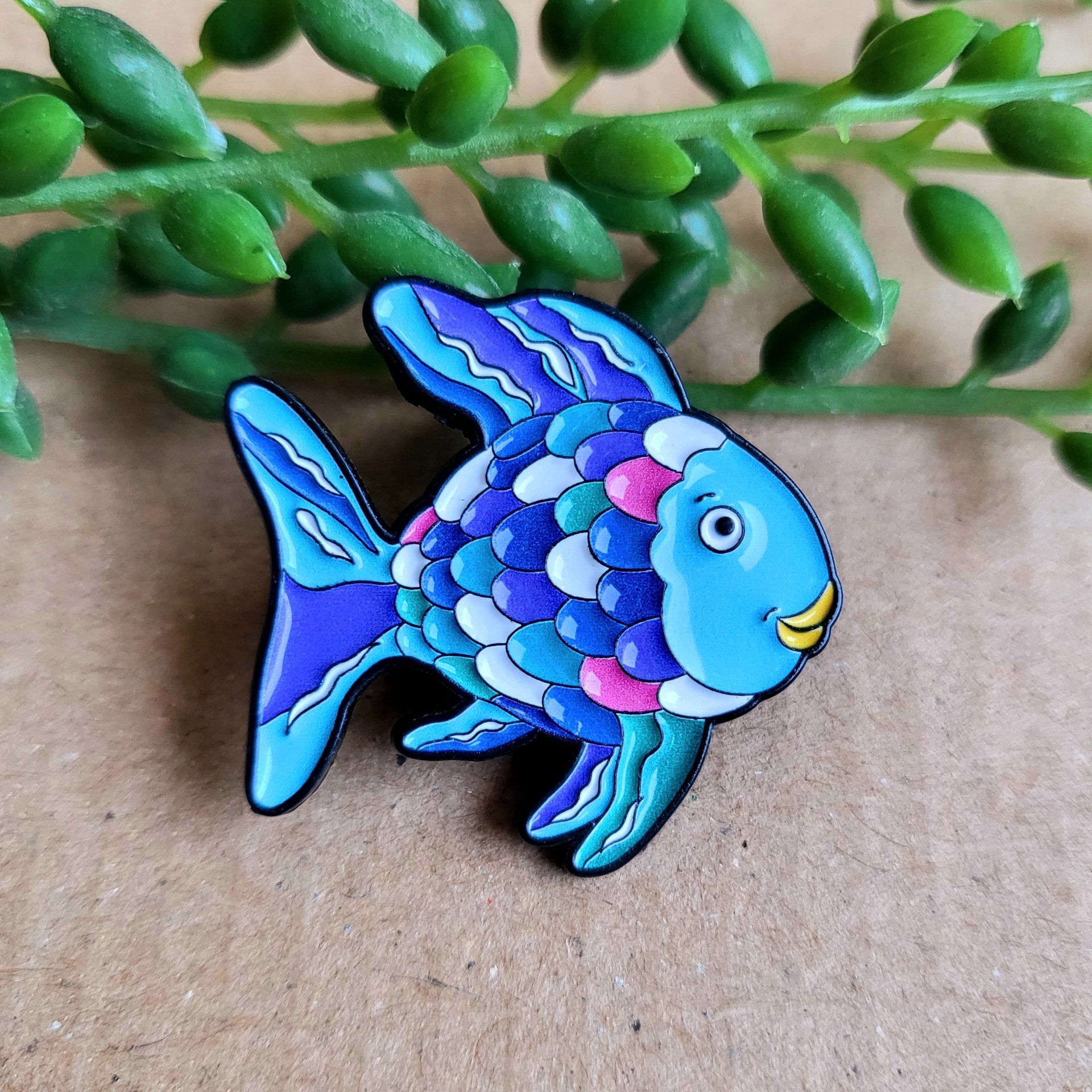 Rainbow Fish Enamel Pin badge