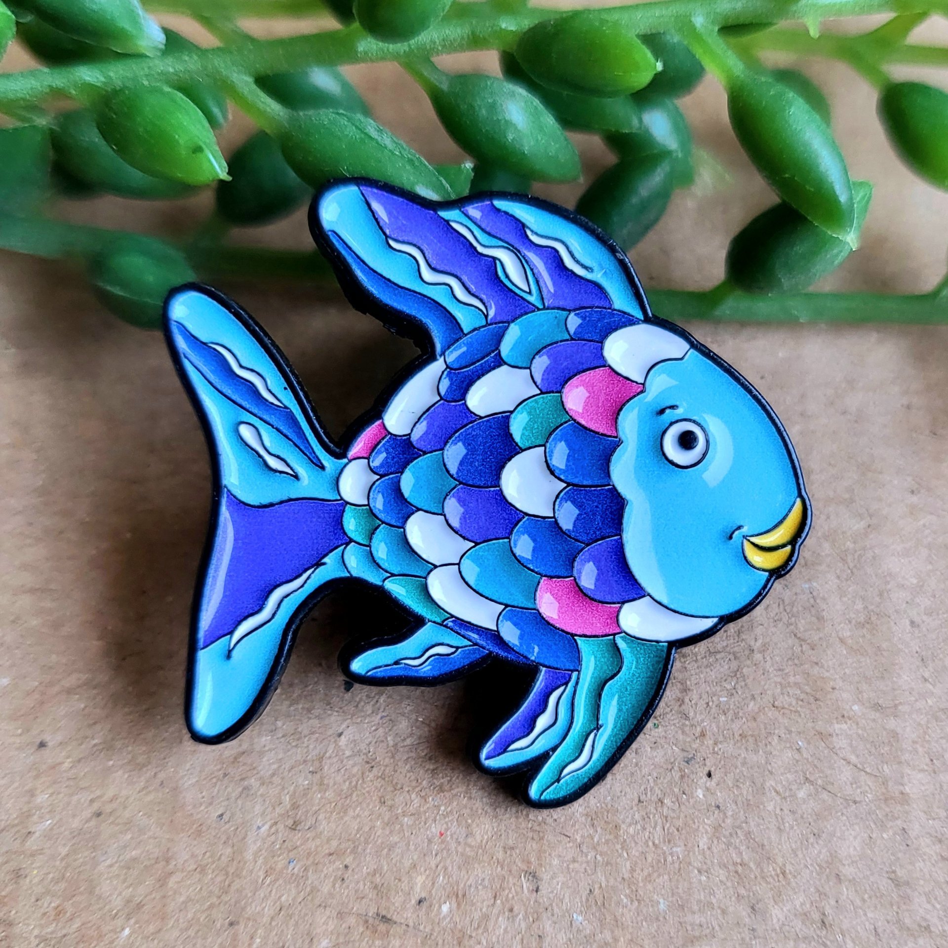 Rainbow Fish Enamel Pin badge