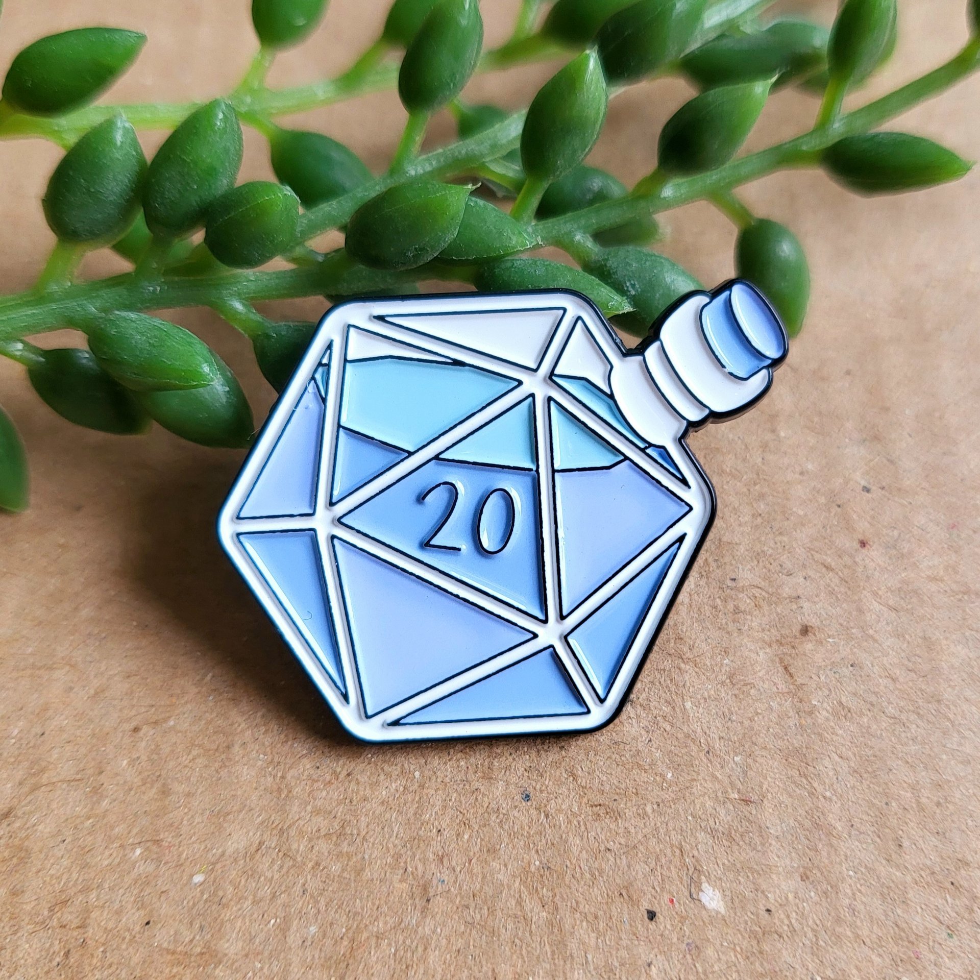 D20 Enamel Pin badge - Magic Spell Potion Bottle