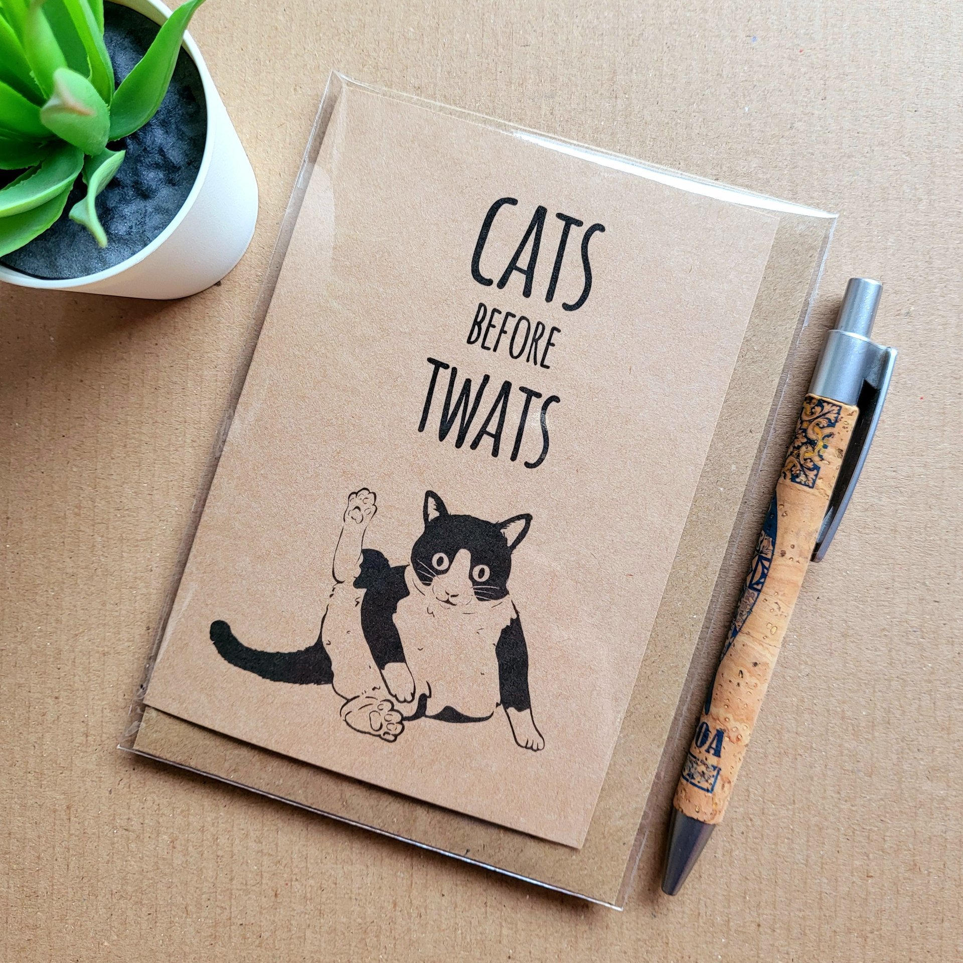 Funny Rude Cat Greeting Card