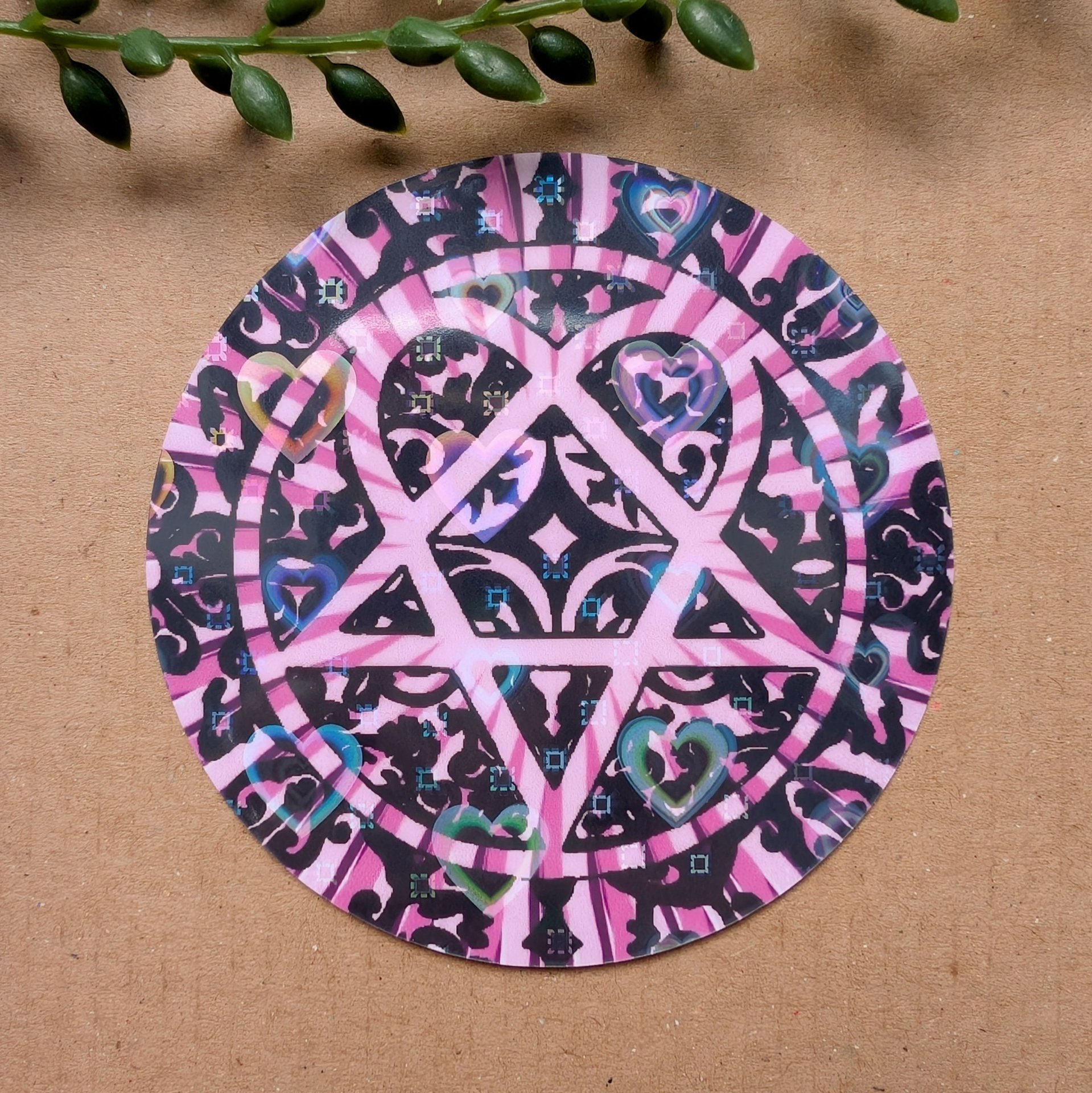 Heartagram Holographic Vinyl Sticker